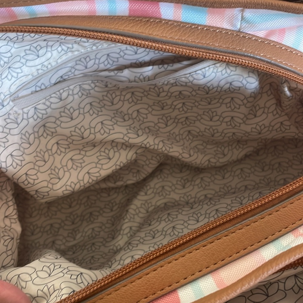 Lily Bloom NWT Painted Stripe Maggie Satchel Bag - Picture 12 of 17